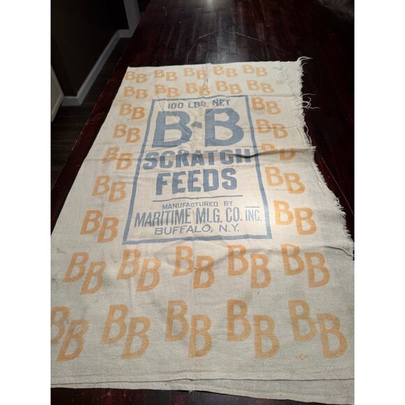 Fabric Other - Vintage Maritime Milling Co. B-B Scratch Feeds Flour Sack Fabric – Buffalo, NY